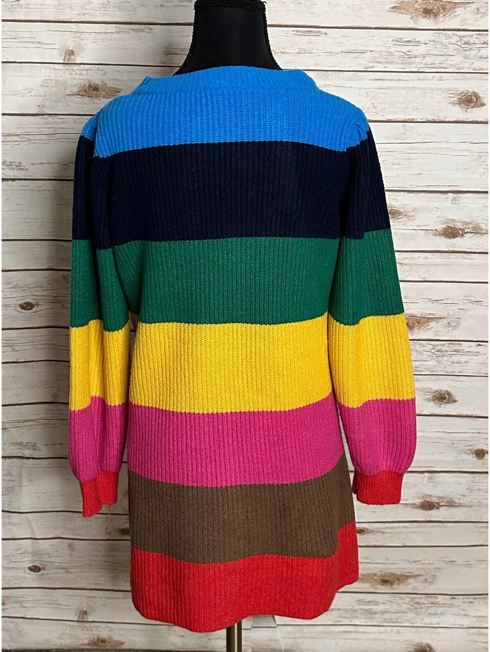 GAP Kids multicolored colorblock striped pullover knit sweater XL(12) dopemine - Picture 5 of 6